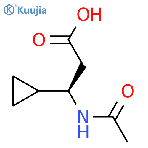 (3R)-3-cyclopropyl-3-acetamidopropanoic acid structure