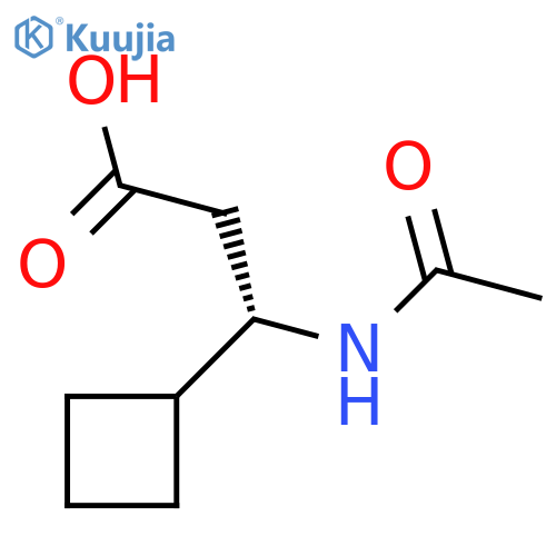 (3S)-3-cyclobutyl-3-acetamidopropanoic acid structure