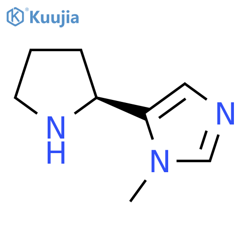 1-methyl-5-(2S)-pyrrolidin-2-yl-1H-imidazole structure