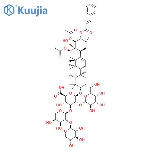 b-D-Glucopyranosiduronic acid, (3b,16a,21b,22a)-16,22-bis(acetyloxy)-28-hydroxy-21-[[(2E)-1-oxo-3-phenyl-2-propen-1-yl]oxy]olean-12-en-3-ylO-b-D-galactopyranosyl-(1&reg;2)-O-[O-b-D-xylopyranosyl-(1&reg;2)-a-L-arabinopyranosyl-(1&reg;3)]- structure