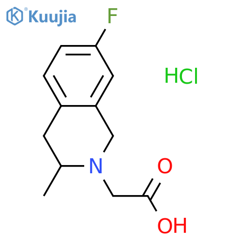 2-(7-fluoro-3-methyl-1,2,3,4-tetrahydroisoquinolin-2-yl)acetic acid hydrochloride structure