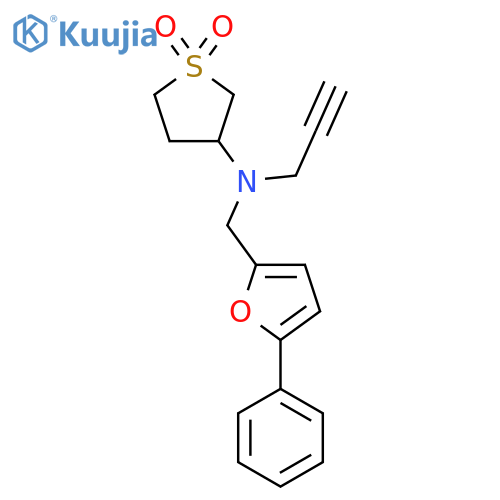 1,1-Dioxo-N-[(5-phenylfuran-2-yl)methyl]-N-prop-2-ynylthiolan-3-amine structure