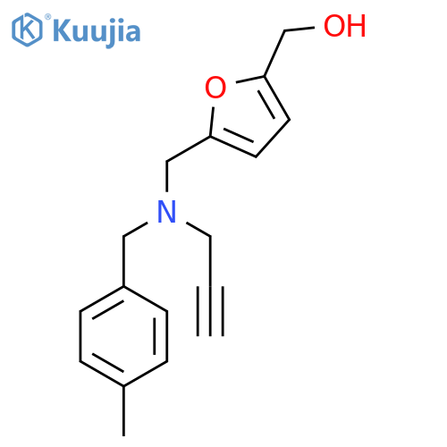 5-({(4-methylphenyl)methyl(prop-2-yn-1-yl)amino}methyl)furan-2-ylmethanol structure