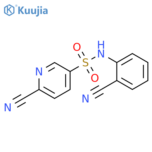 6-cyano-N-(2-cyanophenyl)pyridine-3-sulfonamide structure