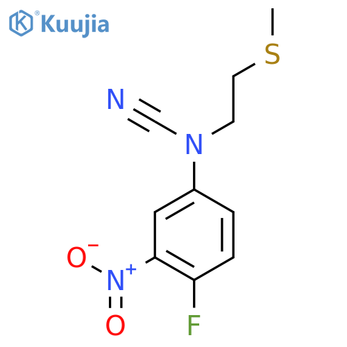 N-cyano-4-fluoro-N-2-(methylsulfanyl)ethyl-3-nitroaniline structure