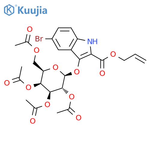 2-Propen-1-yl 5-bromo-3-[(2,3,4,6-tetra-O-acetyl-β-D-galactopyranosyl)oxy]-1H-indole-2-carboxylate structure