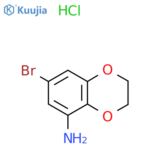 7-Bromo-2,3-dihydro-1,4-benzodioxin-5-amine hydrochloride structure