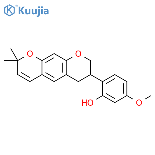 Phenol,2-(7,8-dihydro-2,2-dimethyl-2H,6H-benzo[1,2-b:5,4-b']dipyran-7-yl)-5-methoxy-(9CI) structure