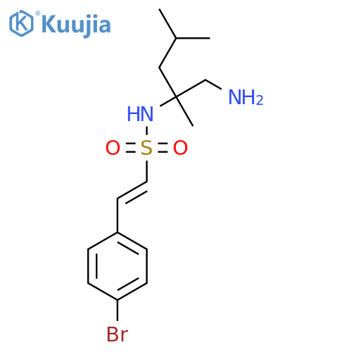 (E)-N-(1-Amino-2,4-dimethylpentan-2-yl)-2-(4-bromophenyl)ethenesulfonamide structure