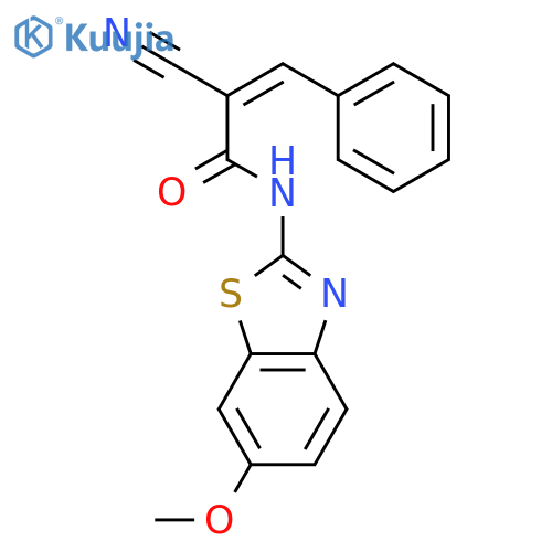 2-Propenamide,2-cyano-N-(6-methoxy-2-benzothiazolyl)-3-phenyl- structure