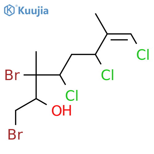 1,3-Dibromo-4,6,8-trichloro-3,7-dimethyl-7-octen-2-ol; (2R*,3S*,4R*,6R*,7Z)-form structure