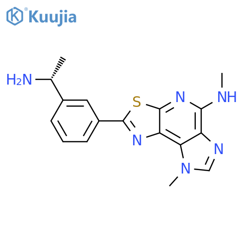 4-[3-[(1R)-1-Aminoethyl]phenyl]-N,12-dimethyl-5-thia-3,7,10,12-tetrazatricyclo[7.3.0.02,6]dodeca-1(9),2(6),3,7,10-pentaen-8-amine structure