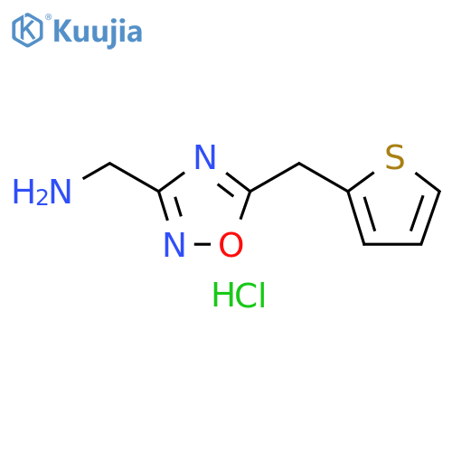 {[5-(2-thienylmethyl)-1,2,4-oxadiazol-3-yl]methyl}amine hydrochloride structure