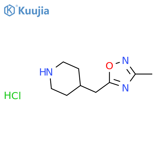 4-[(3-Methyl-1,2,4-oxadiazol-5-YL)methyl]piperidine hydrochloride structure