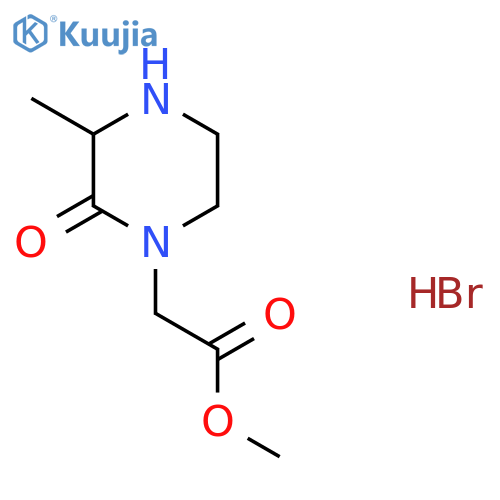 Methyl (3-methyl-2-oxo-1-piperazinyl)acetate hydrobromide structure