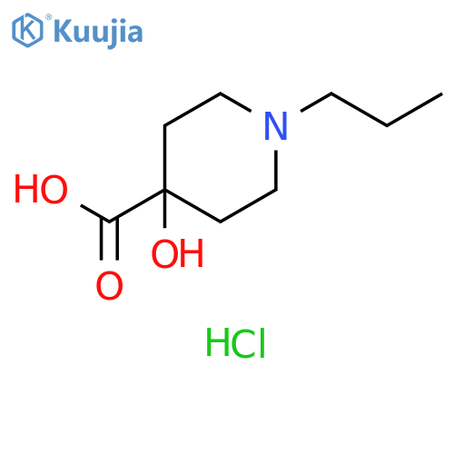 4-hydroxy-1-propyl-4-piperidinecarboxylic acid hydrochloride structure
