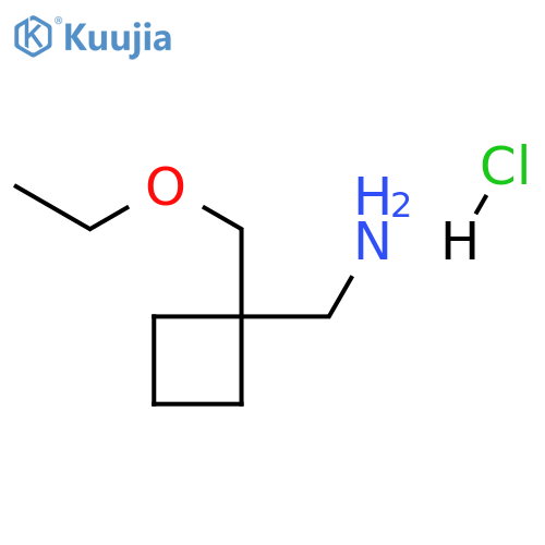 {[1-(ethoxymethyl)cyclobutyl]methyl}amine hydrochloride structure