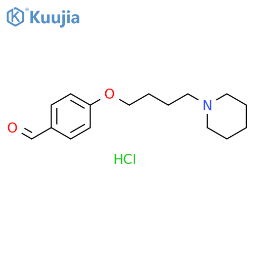 4-[4-(1-piperidinyl)butoxy]benzaldehyde hydrochloride structure