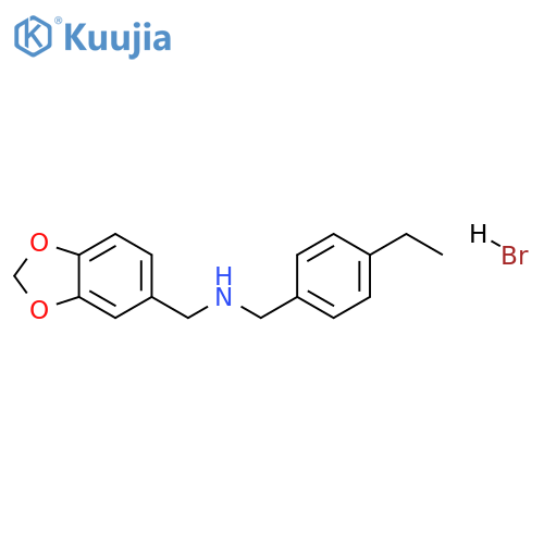 (1,3-benzodioxol-5-ylmethyl)(4-ethylbenzyl)amine hydrobromide structure