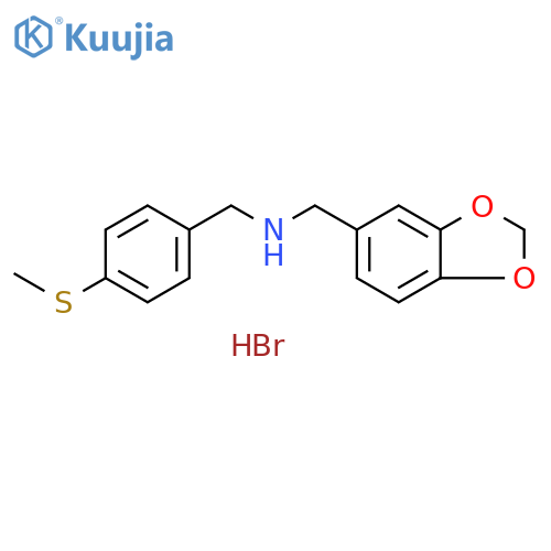 (1,3-benzodioxol-5-ylmethyl)[4-(methylthio)benzyl]amine hydrobromide structure
