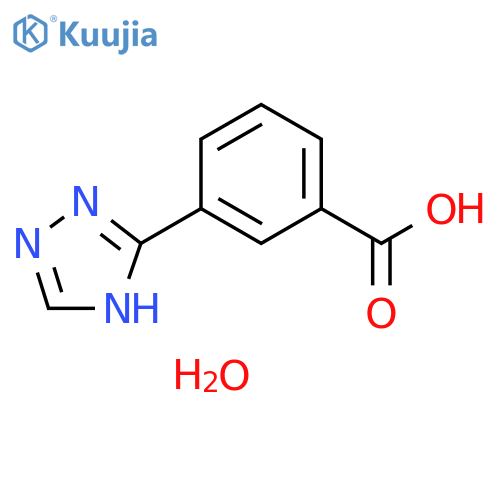 3-(1H-1,2,4-triazol-5-yl)benzoic acid hydrate structure