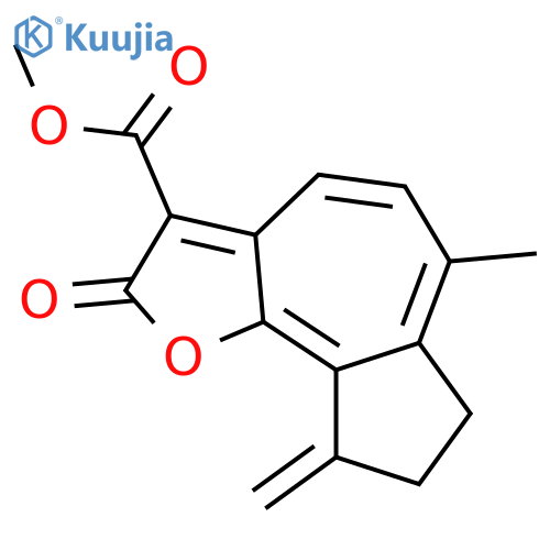 13-Oxo-1(10),4(15),5,7(11),8-guaiapentaen-12,6-olide; 13-Carboxylic acid, Me ester structure
