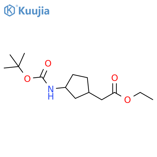 ethyl 2-(3-{[(tert-butoxy)carbonyl]amino}cyclopentyl)acetate structure