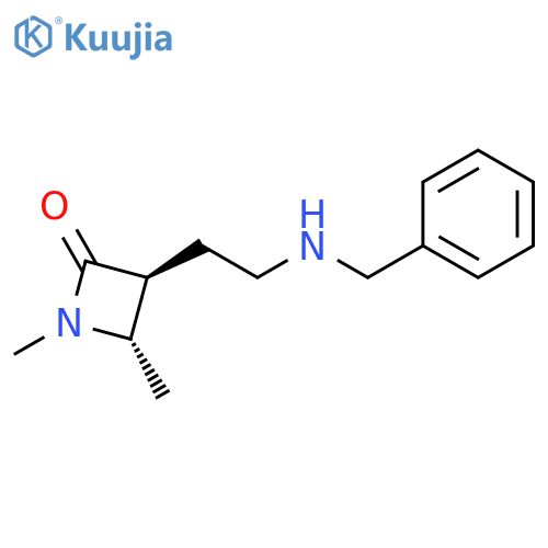 2-Azetidinone, 1,4-dimethyl-3-[2-[(phenylmethyl)amino]ethyl]-, (3S,4S)- structure