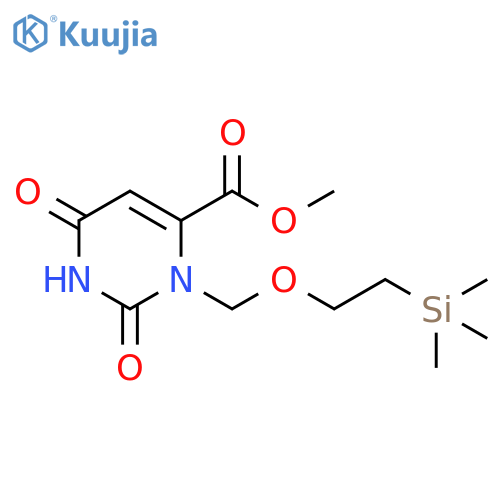 Methyl 2,6-dioxo-3-{2-(trimethylsilyl)ethoxy-methyl}-1,2,3,6-tetrahydropyrimidine-4-carboxylate structure