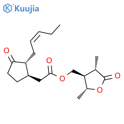 Cyclopentaneacetic acid, 3-oxo-2-(2Z)-2-penten-1-yl-, [(2R,3R,4S)-tetrahydro-2,4-dimethyl-5-oxo-3-furanyl]methyl ester, (1R,2R)- structure