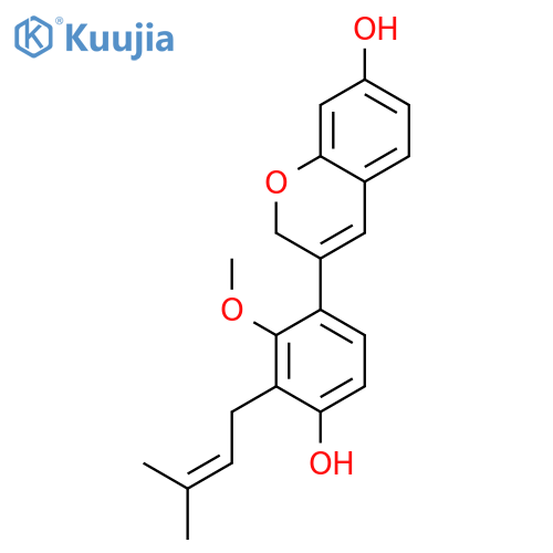 2H-1-Benzopyran-7-ol,3-[4-hydroxy-2-methoxy-3-(3-methyl-2-buten-1-yl)phenyl]- structure