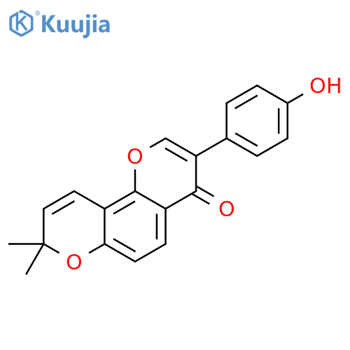 4H,8H-Benzo[1,2-b:3,4-b']dipyran-4-one,3-(4-hydroxyphenyl)-8,8-dimethyl- (9CI) structure