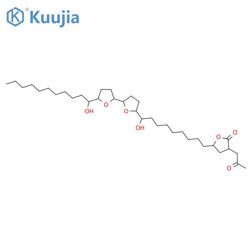 2(3H)-Furanone, dihydro-5-[9-hydroxy-9-[octahydro-5'-(1-hydroxyundecyl)[2,2'-bifuran]-5-yl]nonyl]-3-(2-oxopropyl)- (9CI) structure