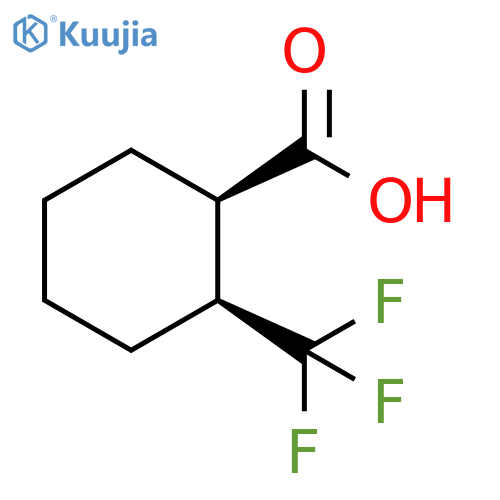 rac-(1R,2S)-2-(trifluoromethyl)cyclohexane-1-carboxylic acid structure