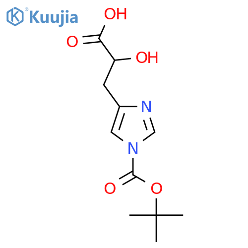 3-{1-(tert-butoxy)carbonyl-1H-imidazol-4-yl}-2-hydroxypropanoic acid structure