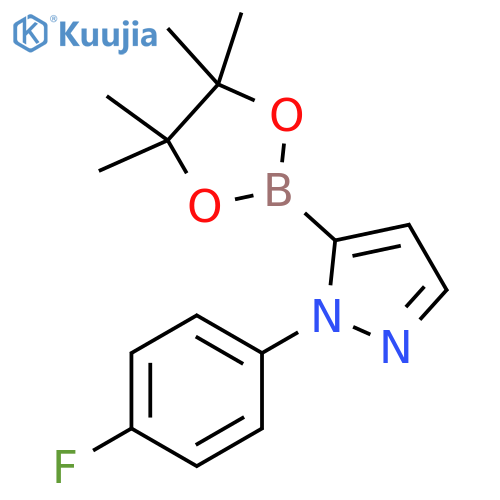 1-(4-fluorophenyl)-5-(tetramethyl-1,3,2-dioxaborolan-2-yl)-1H-pyrazole structure