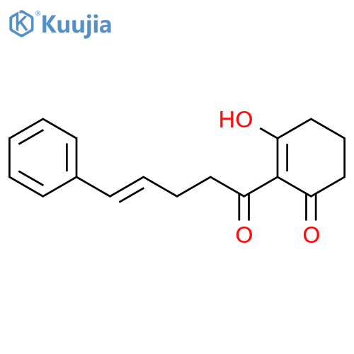 3-Hydroxy-2-(1-oxo-5-phenyl-4-pentenyl)-2-cyclohexen-1-one; (E)-form structure