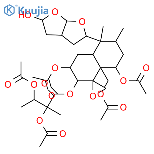 4,18:11,16:15,16-Triepoxy-2,3,6,15,19-clerodanepentol; (ent-2β,3α,4β,6β,11R,13R,15ξ,16S)-form, 3-O-(2,3-Diacetoxy-2-methylbutanoyl), 2,6,19-tri-Ac structure
