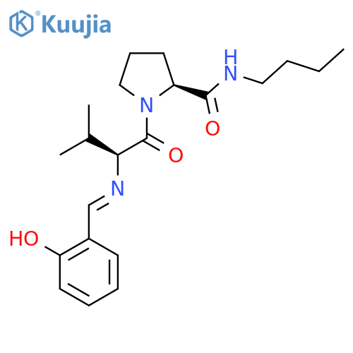(S)-N-Butyl-1-[(S)-2-((E)-2-hydroxybenzylideneamino)-3-methylbutanoyl]pyrrolidine-2-carboxamide structure