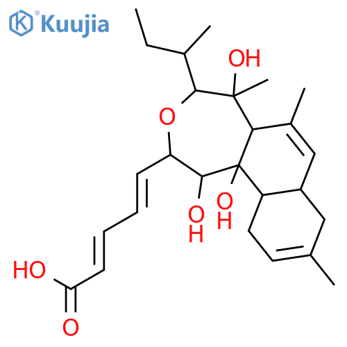 2,4-Pentadienoic acid, 5-[(1R,2R,4R,5S,5aS,7aS,11aR,11bR)-1,2,4,5,5a,7a,8,11,11a,11b-decahydro-1,5,11b-trihydroxy-5,6,9-trimethyl-4-[(1R)-1-methylpropyl]naphth[1,2-d]oxepin-2-yl]-, (2E,4E)- structure