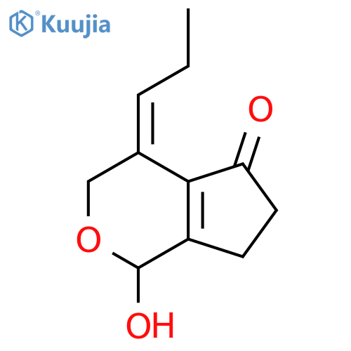 (4E)-1-Hydroxy-4-propylidene-6,7-dihydro-1H-cyclopenta[c]pyran-5-one structure