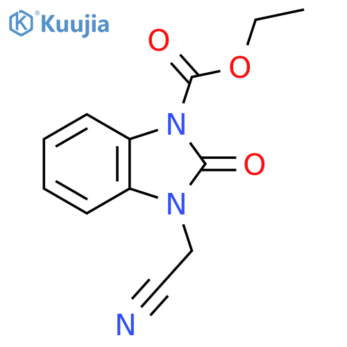Ethyl 3-(cyanomethyl)-2-oxo-2,3-dihydro-1H-benzo[d]imidazole-1-carboxylate structure