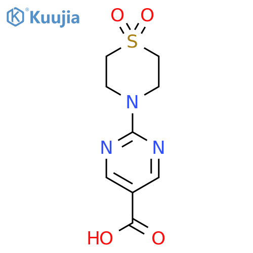 2-(1,1-Dioxo-1,4-thiazinan-4-yl)pyrimidine-5-carboxylic acid structure