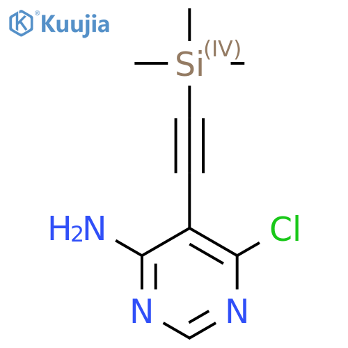 6-Chloro-5-((trimethylsilyl)ethynyl)pyrimidin-4-amine structure