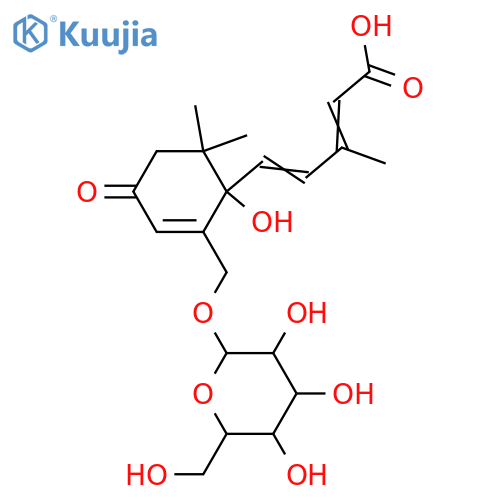 Abscisic acid; (6S,7E,9Z)-form, 14-Hydroxy, 14-O-β-D-glucopyranoside structure