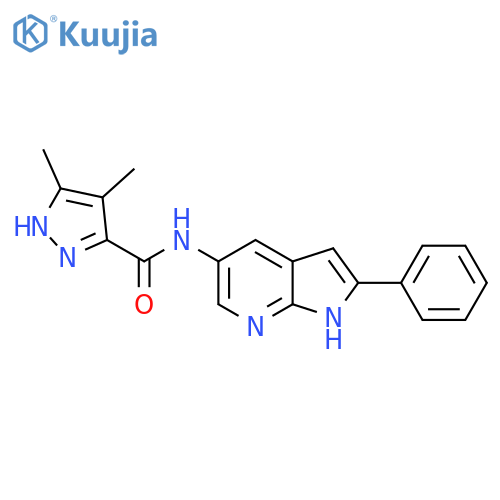 4,5-dimethyl-N-(2-phenyl-1H-pyrrolo[2,3-b]pyridin-5-yl)-1H-pyrazole-3-carboxamide structure