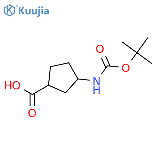 (1R,3S)-3-{[(tert-butoxy)carbonyl]amino}cyclopentane-1-carboxylic acid structure