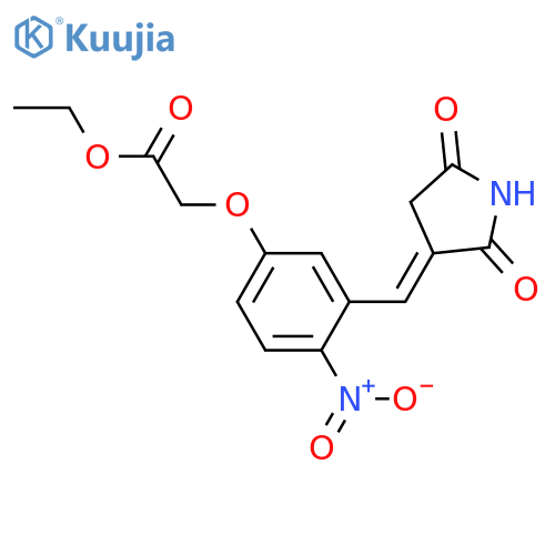 Acetic acid, [3-[(2,5-dioxo-3-pyrrolidinylidene)methyl]-4-nitrophenoxy]-, ethyl ester, (E)- (9CI) structure