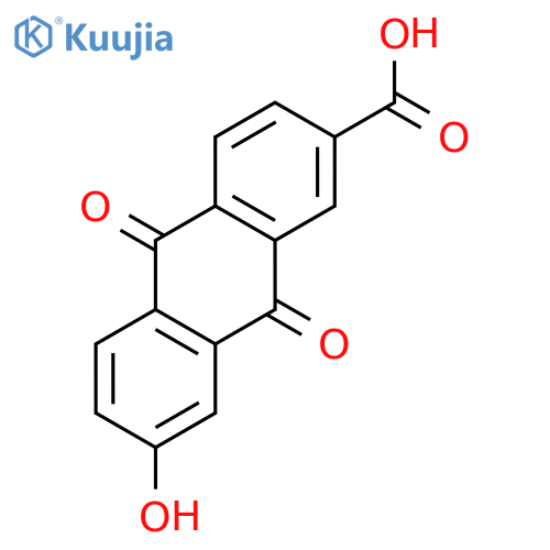 2-Anthracenecarboxylic acid, 9,10-dihydro-7-hydroxy-9,10-dioxo- structure