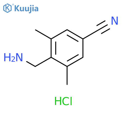 4-(aminomethyl)-3,5-dimethylbenzonitrile hydrochloride structure